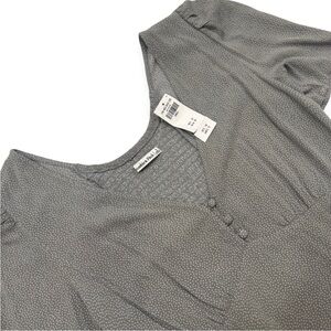 Abercrombie & Fitch Grey Dotted Puff Sleeve Bodysuit NWT | Size S | Cottagecore